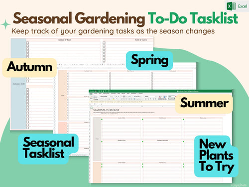 Garden Planner & Journal – Printable & Digital Plant Tracker + Calendar & Excel Template