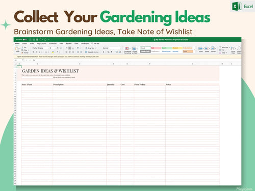 Garden Planner & Journal – Printable & Digital Plant Tracker + Calendar & Excel Template