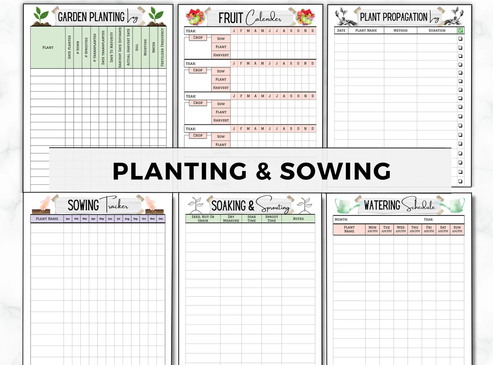 Garden Planner & Journal – Plant Care Tracker, Checklist & Gardening Organizer (Printable Binder)