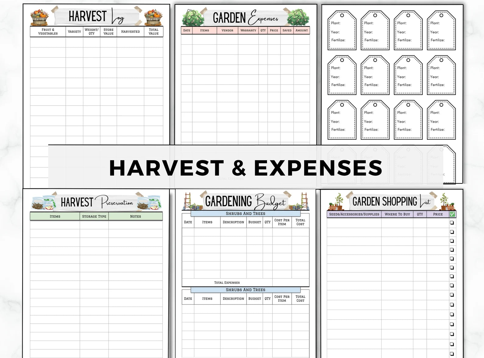 Garden Planner & Journal – Plant Care Tracker, Checklist & Gardening Organizer (Printable Binder)
