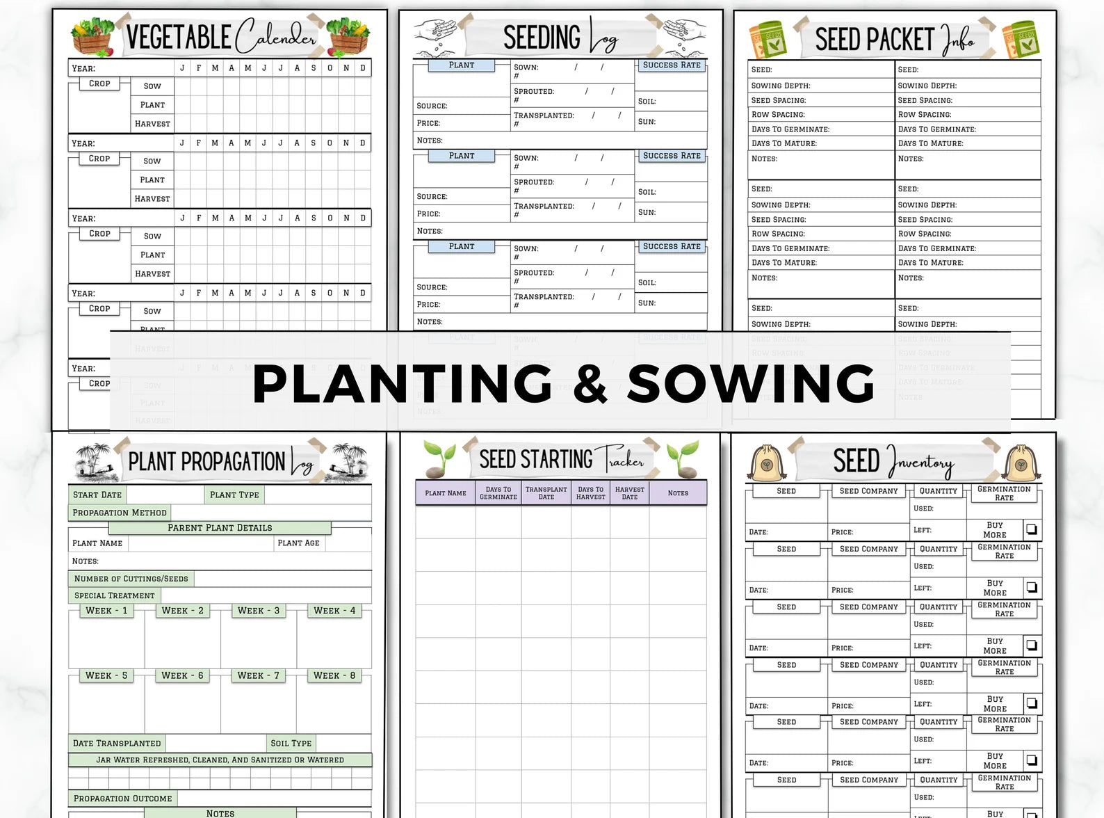 Garden Planner & Journal – Plant Care Tracker, Checklist & Gardening Organizer (Printable Binder)