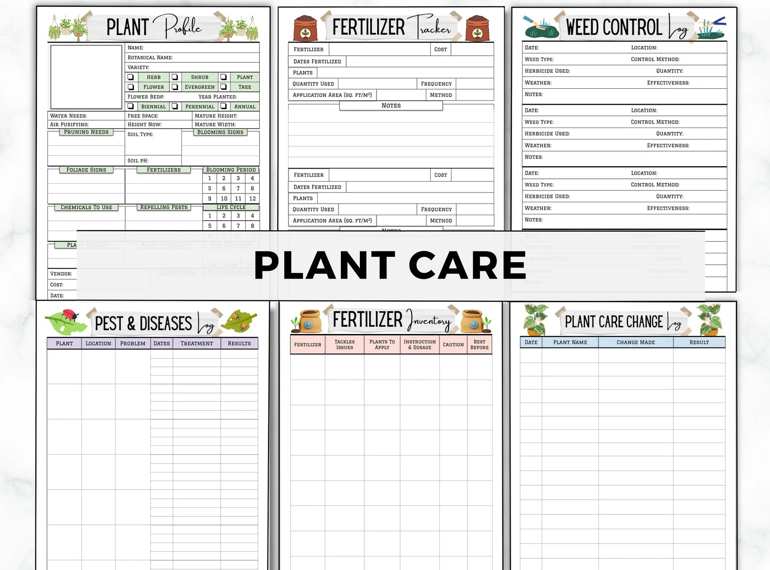 Garden Planner & Journal – Plant Care Tracker, Checklist & Gardening Organizer (Printable Binder)