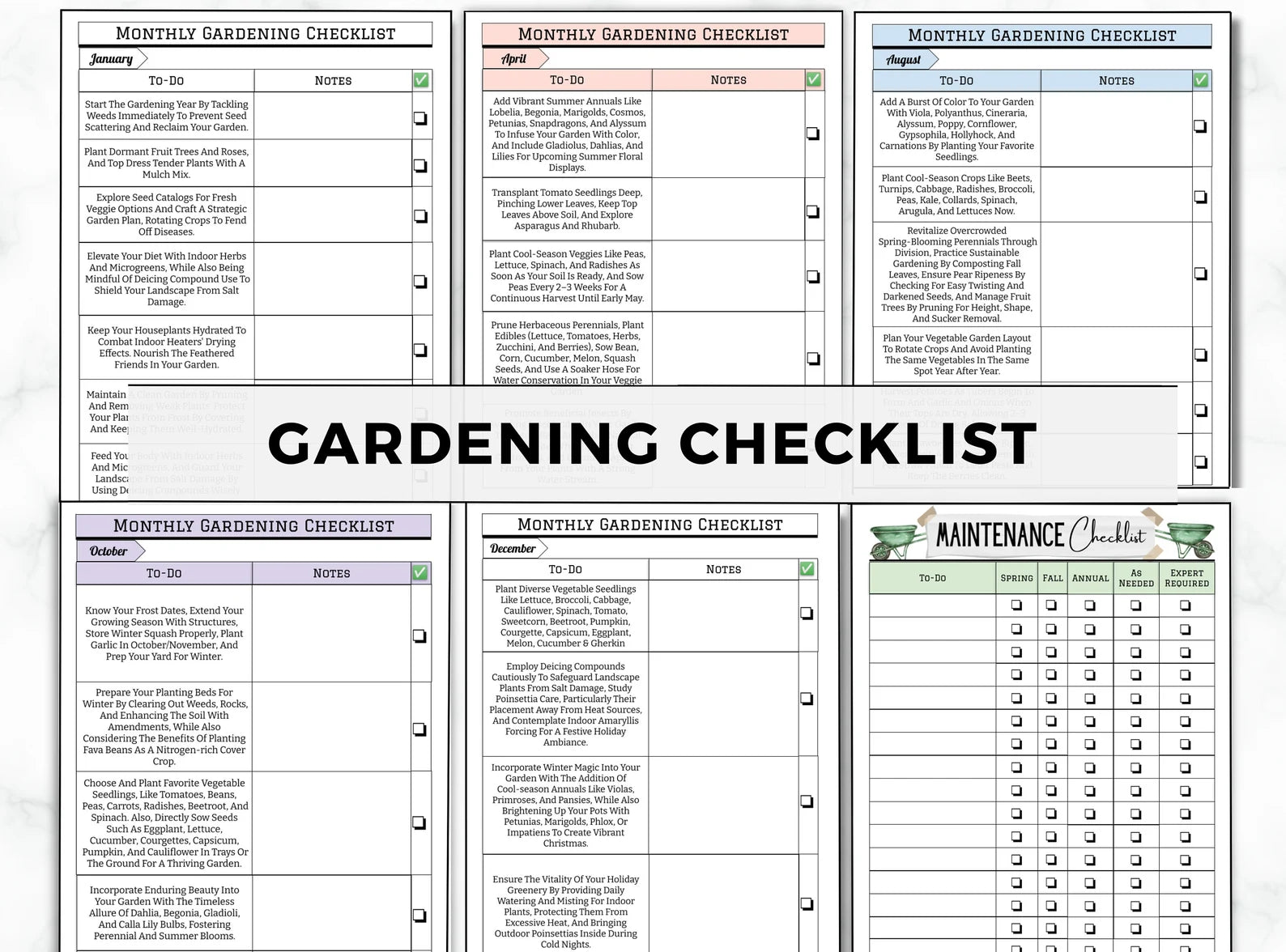 Garden Planner & Journal – Plant Care Tracker, Checklist & Gardening Organizer (Printable Binder)