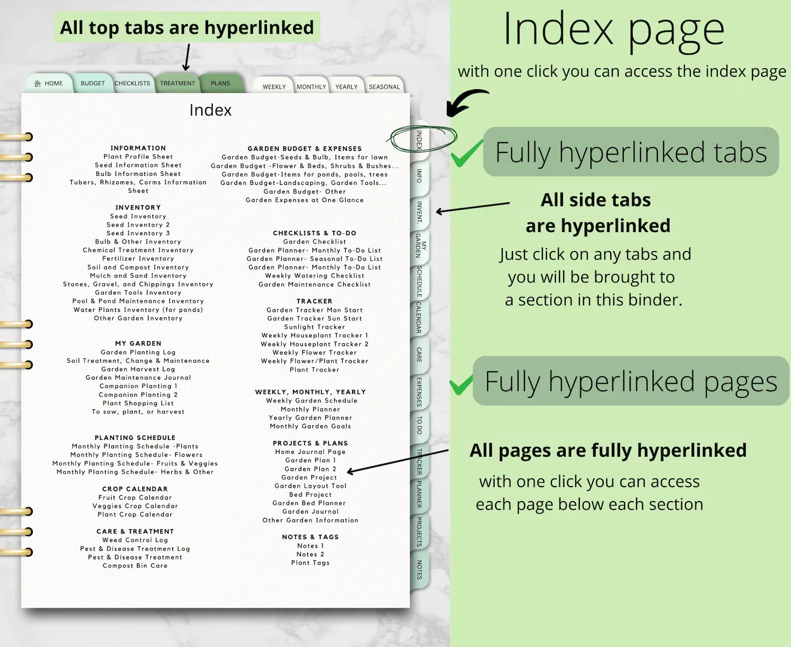 Garden Planner – Hyperlinked Gardening Journal & Organizer
