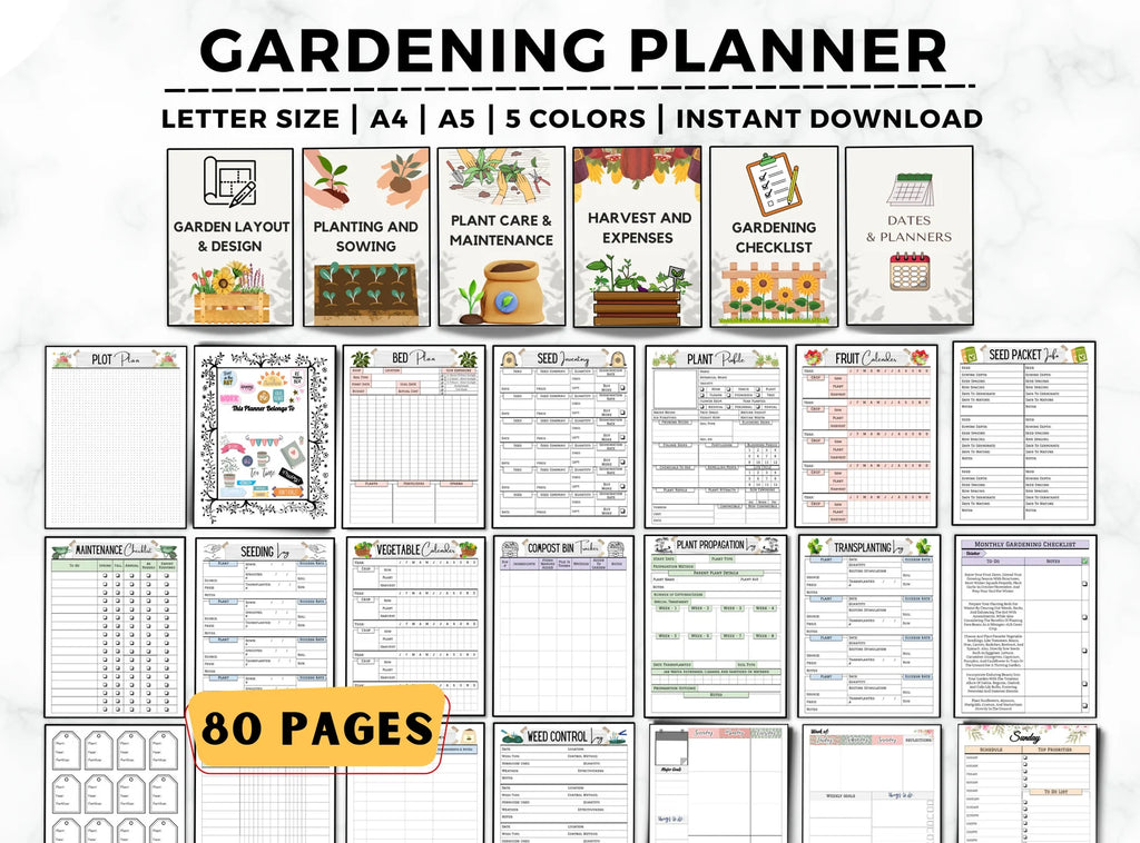 Garden Planner & Journal – Plant Care Tracker, Checklist & Gardening Organizer (Printable Binder)