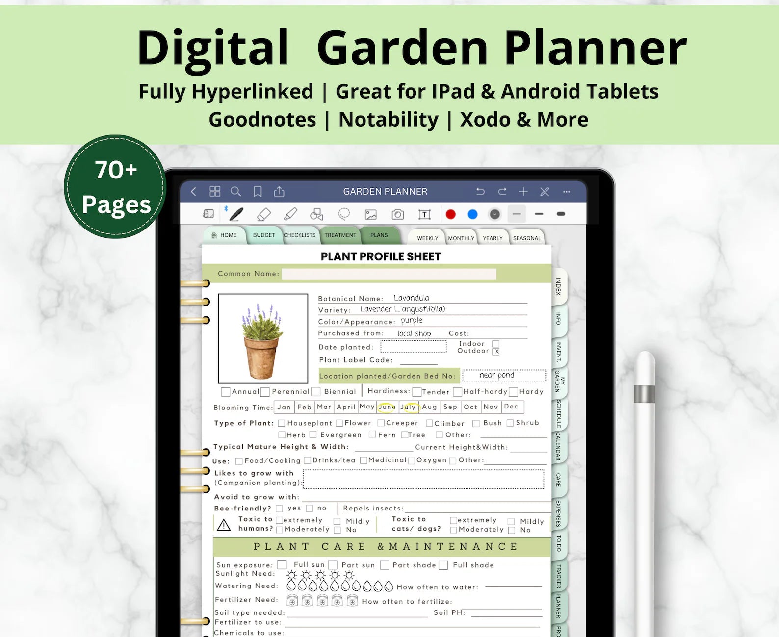 Garden Planner – Hyperlinked Gardening Journal & Organizer